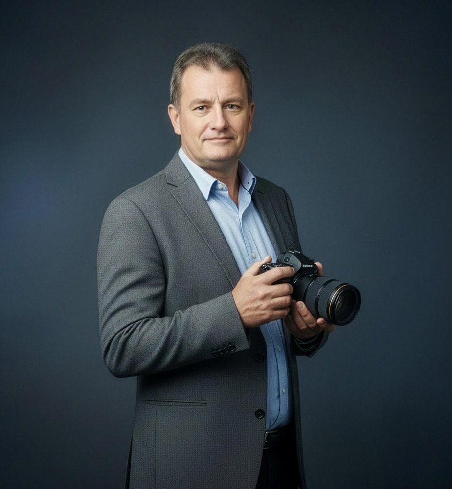 Garry Conway Quilliam holding a camera