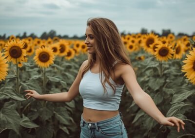 Julie in Sunflower Field