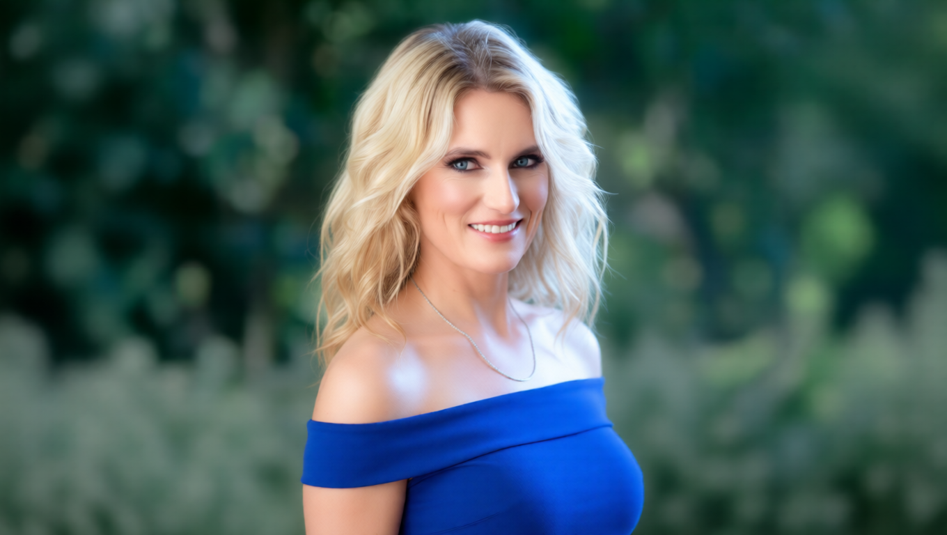 Vee in Blue Top