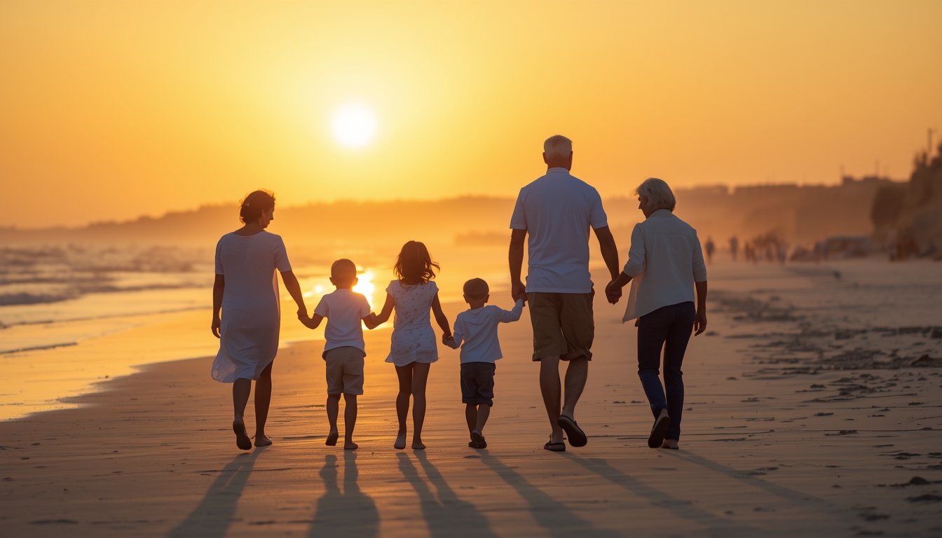 Family on Beach